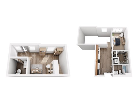 Floor plan for 1 bed, 1 bath, 765 sqft
